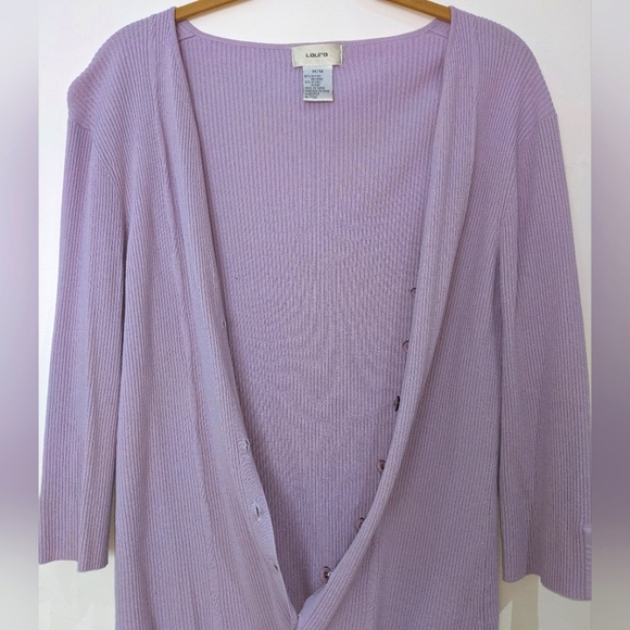 LAURA rib knit button up cardigan - M - Picture 4 of 4
